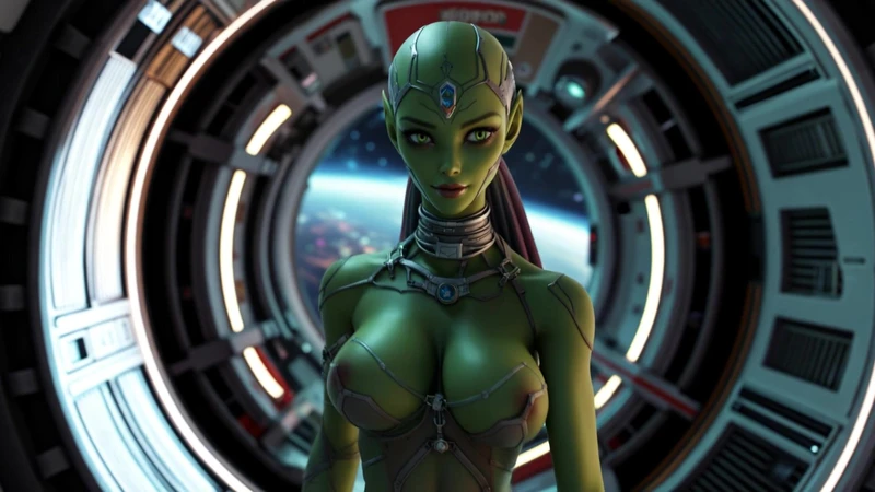 Alien Girl has Human hostage