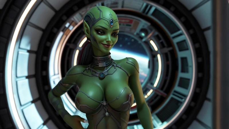 Alien Girl has Human hostage