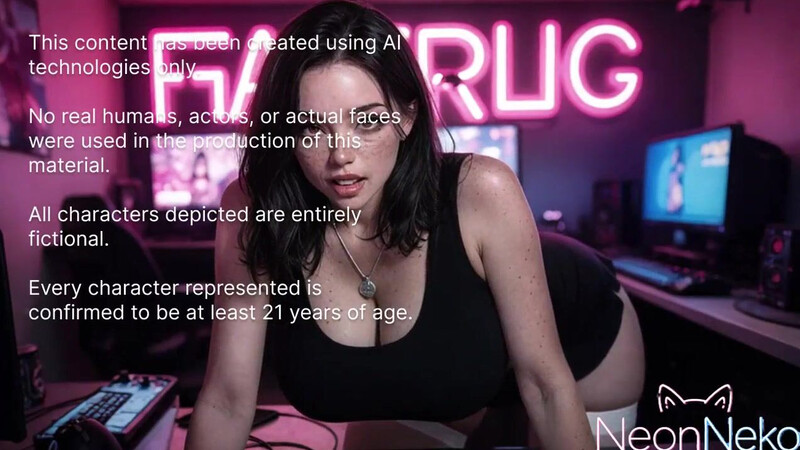 I filled a popular streamer with liters of cum, her lips fit my big black cock so well [AI]
