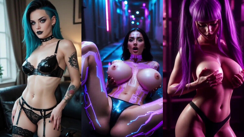Planet Utoppia's Best AI Generated Cyberpunk Slutty Girls and Futas
