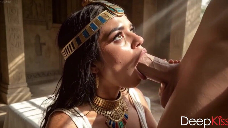 I made my slave suck my cock, and she obeyed, swallowing every drop of my cum[AI]