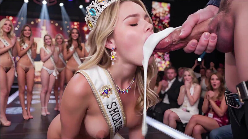 A beauty contest went wrong and turned into a blowjob and cum eating contest! (Ai generated)