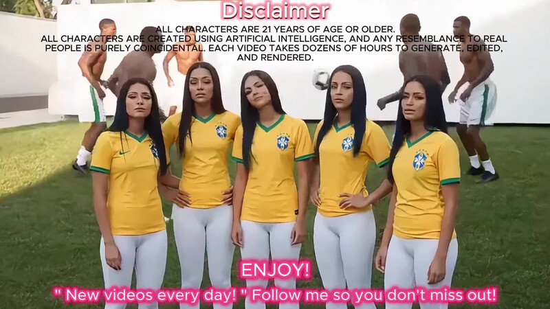 HERE! 5 Naughty Brazilian Girls destroyed by many black men BBC (help!) [AI Generated]