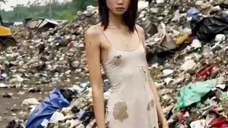 Chapter 1. The skinny young Asian girl from the rubbish dump, fucks for a bit of rice. AI-generated