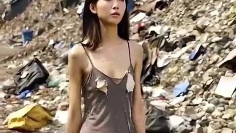 Chapter 1. The skinny young Asian girl from the rubbish dump, fucks for a bit of rice. AI-generated
