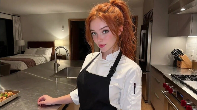 I fucked the sexy redhead chef and ripped her pussy open in the kitchen [AI Generated]