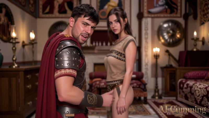 Angry Roman soldier takes his anger out on a Busty maid (AI Generated)