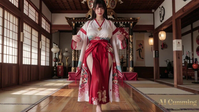 Busty Japanese woman fucked by a samurai (AI generated)